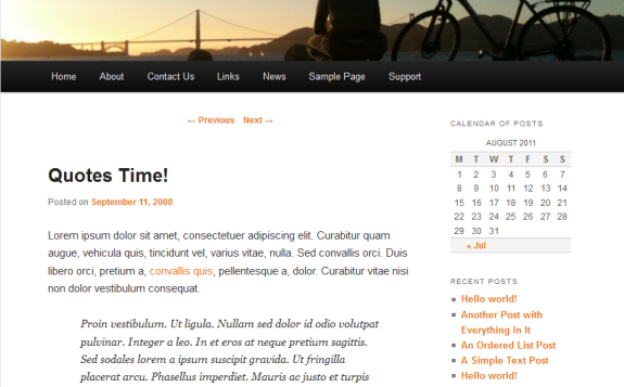 Theme Extensions Examples, Screen Shot 2